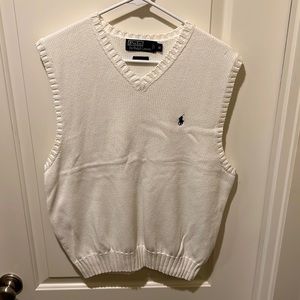 Polo by Ralph Lauren white cotton sweater vest